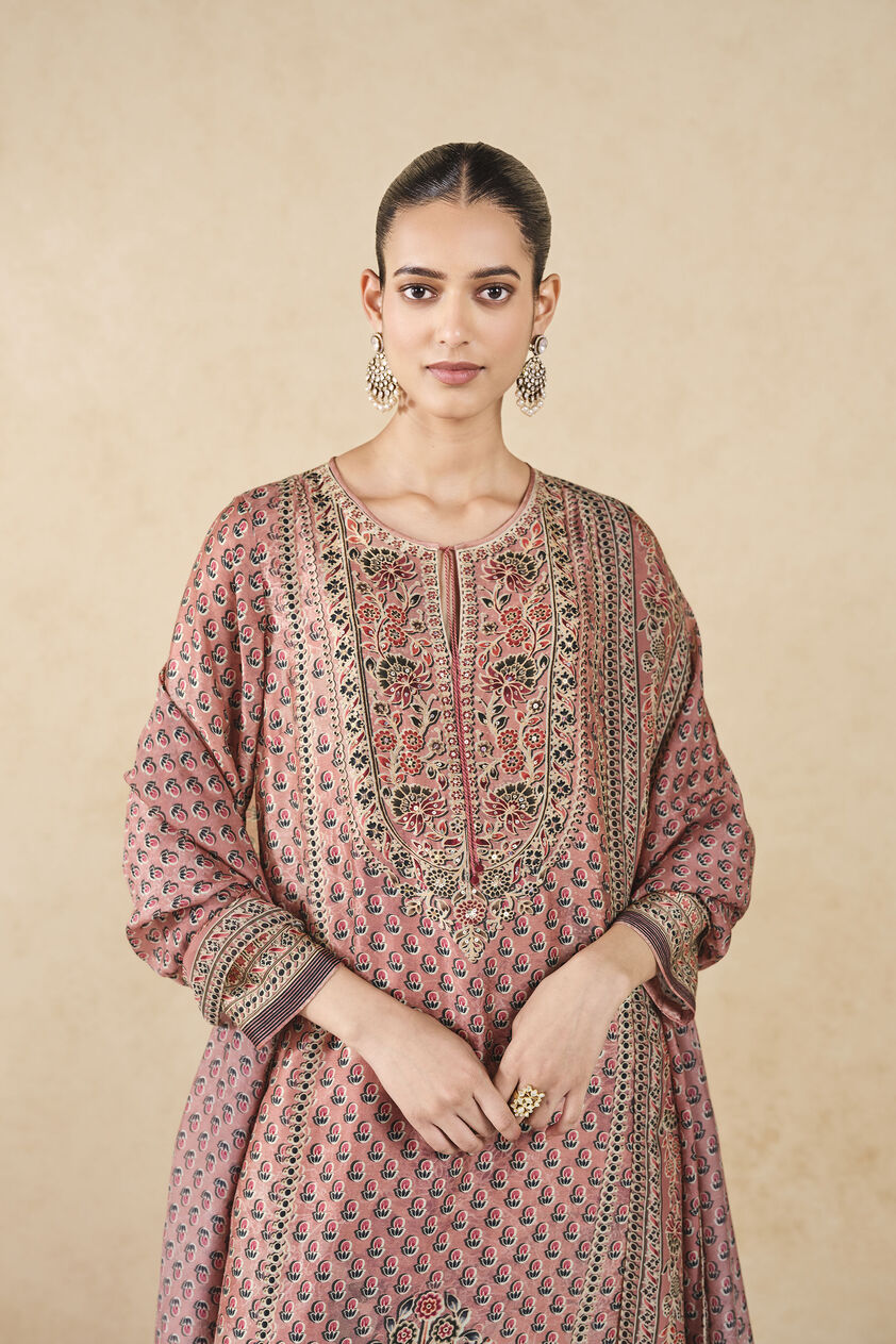 Sierra Printed Silk Suit Set - Pink, Pink, image 4